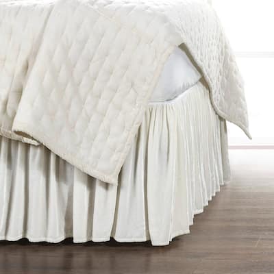 HiEnd Accents Stella Faux Silk Velvet Romantic Western Bedding 1 Piece Bed Skirt