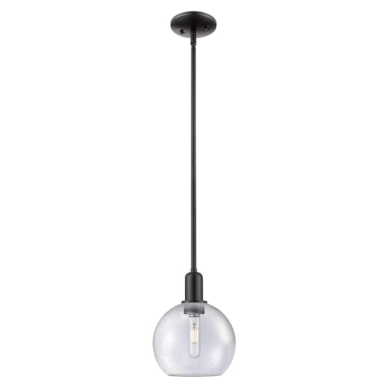Innovations Lighting Endless Possibilities Arcadia - Athens - 1 Light 8" Stem Hung Mini Pendant - Seedy/Matte Black