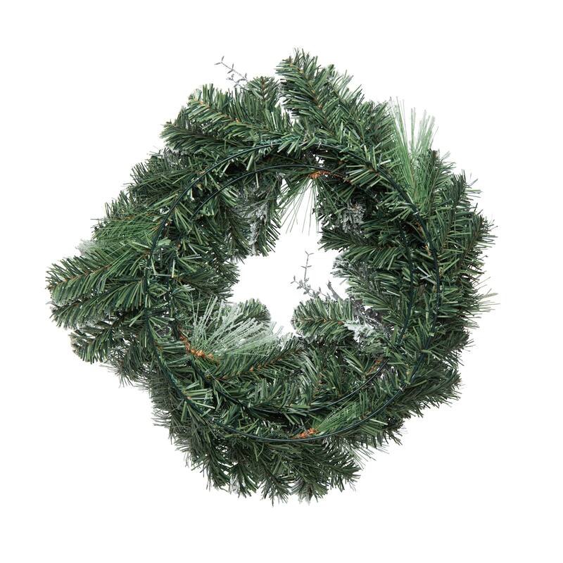 Transpac Artificial 24 in. Silver Christmas Deep Celebration Wreath