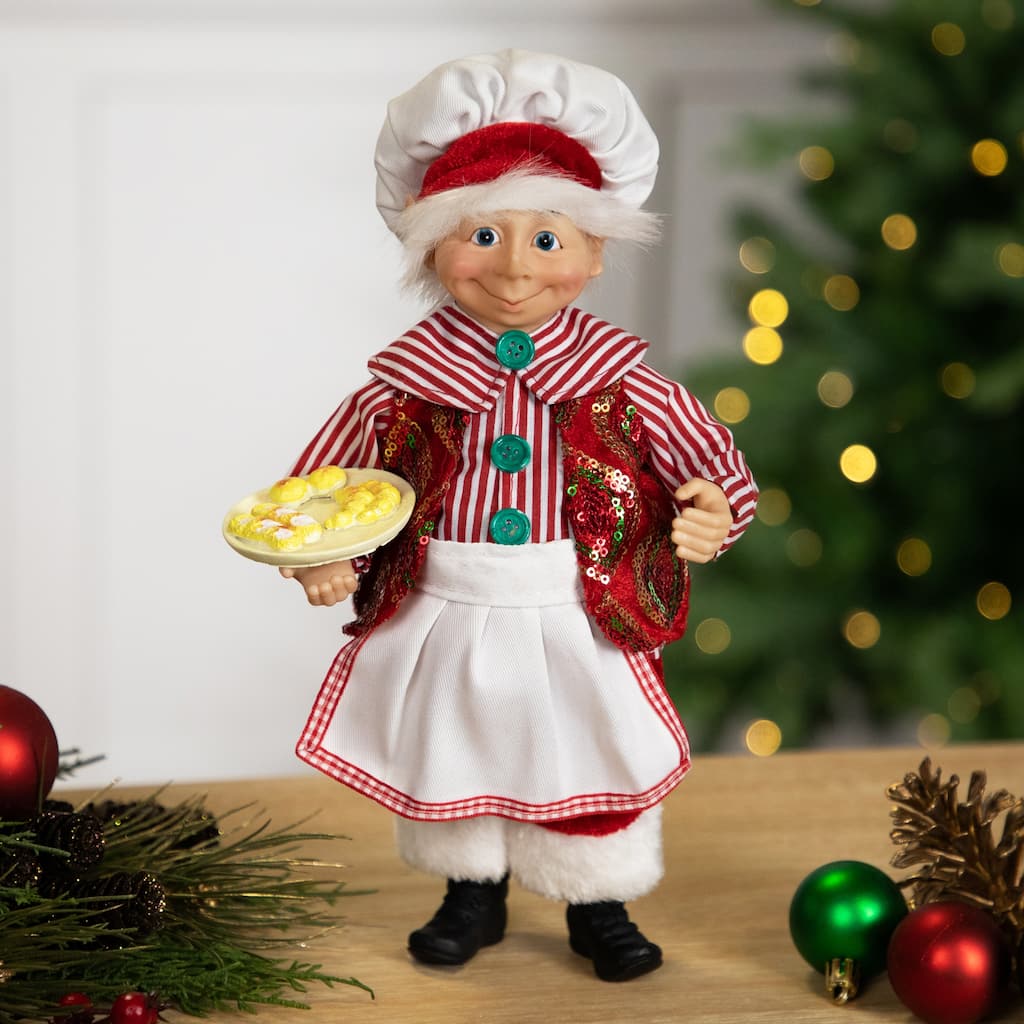 Chef Elf with Baked Goods Christmas Figure - 12"