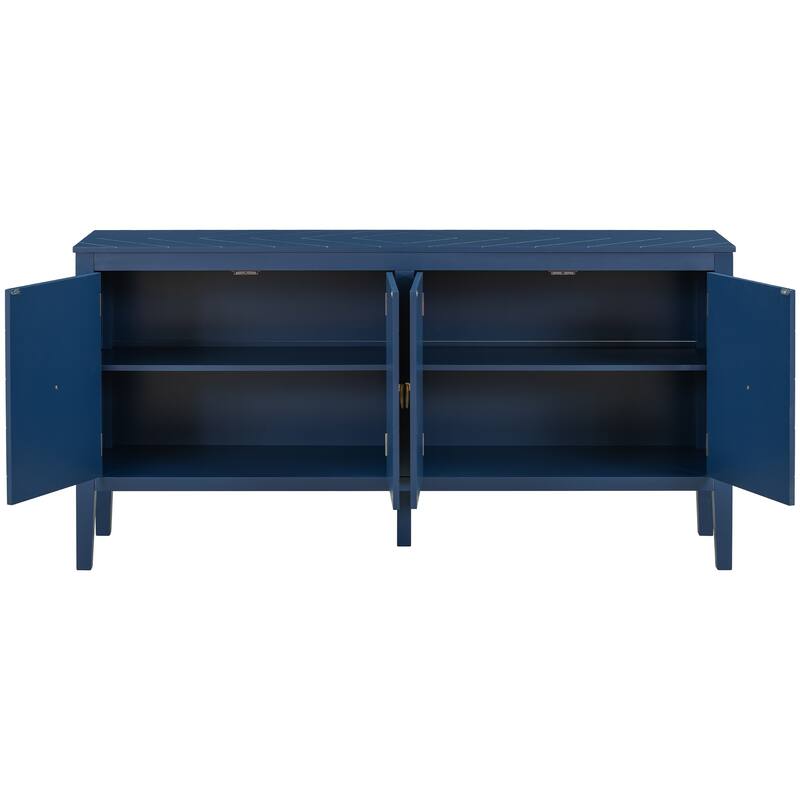 Sideboard Featuring Intricate Line Design and Ample Storage for Your Home