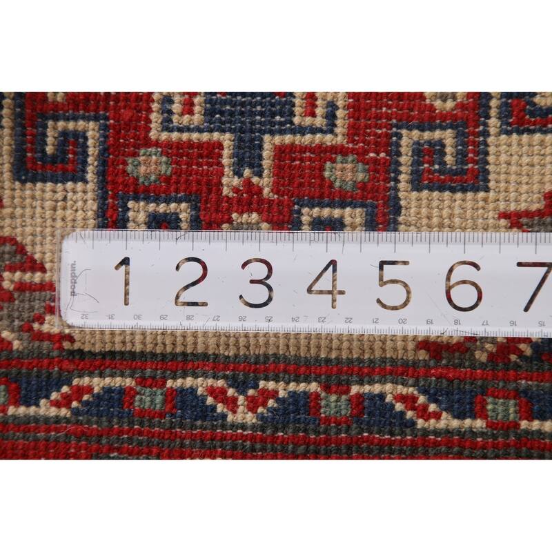 Kazak Accent Rug Hand-Knotted Oriental Wool Carpet - 2'11" x 4'2"