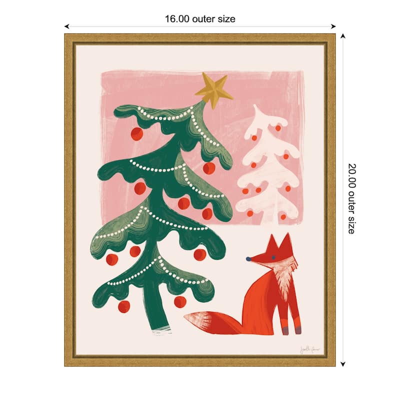 Retro Holiday III by Janelle Penner Framed Canvas Wall Art Print - 16 x 20 in