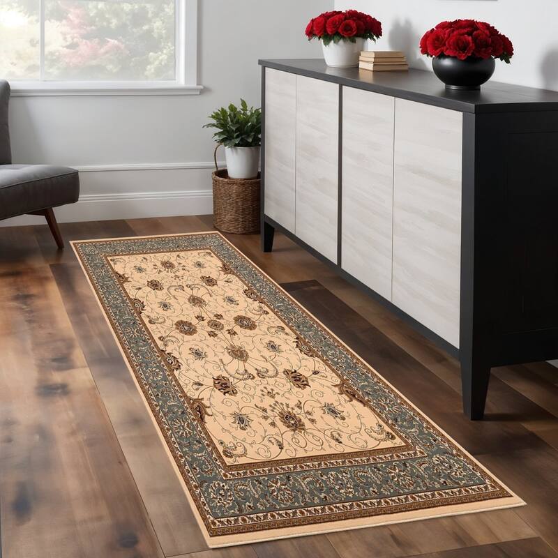 HomeRoots Oriental Traditional Square Area Rug - 108.00 in. x 27.00 in.  x 0.35 in.