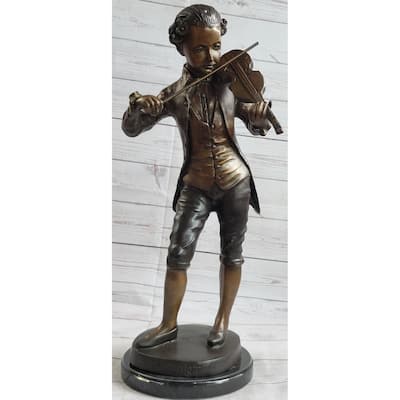Imitative Wolfgang Amadeus Mozart Clical Composer Bronze Metal Statue Sculpture Signed Numbered Art