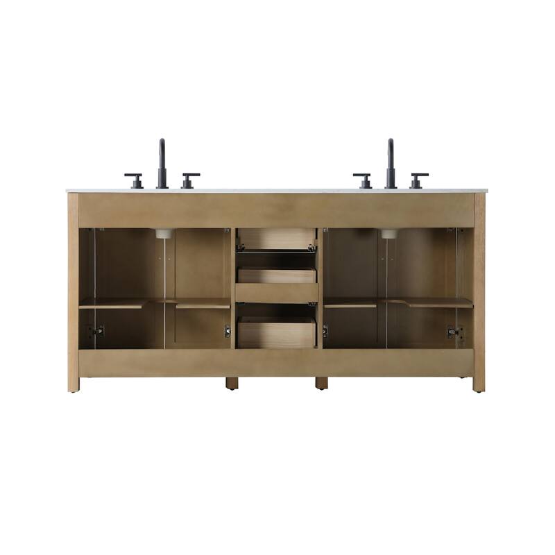 Elegant Lighting VF29572D Alina 72" Free Standing Double Basin Vanity