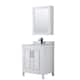 Option White / White Carrara Marble Top / Matte Black