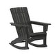 preview thumbnail 1 of 42, Commercial All-Weather Rocking Adirondack Chair with Swiveling Cupholder Black
