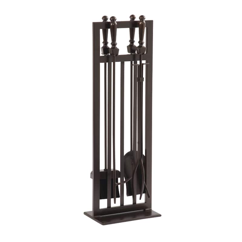 Pleasant Hearth Mission Style Wenge Steel 5 Pc Fireplace Toolset