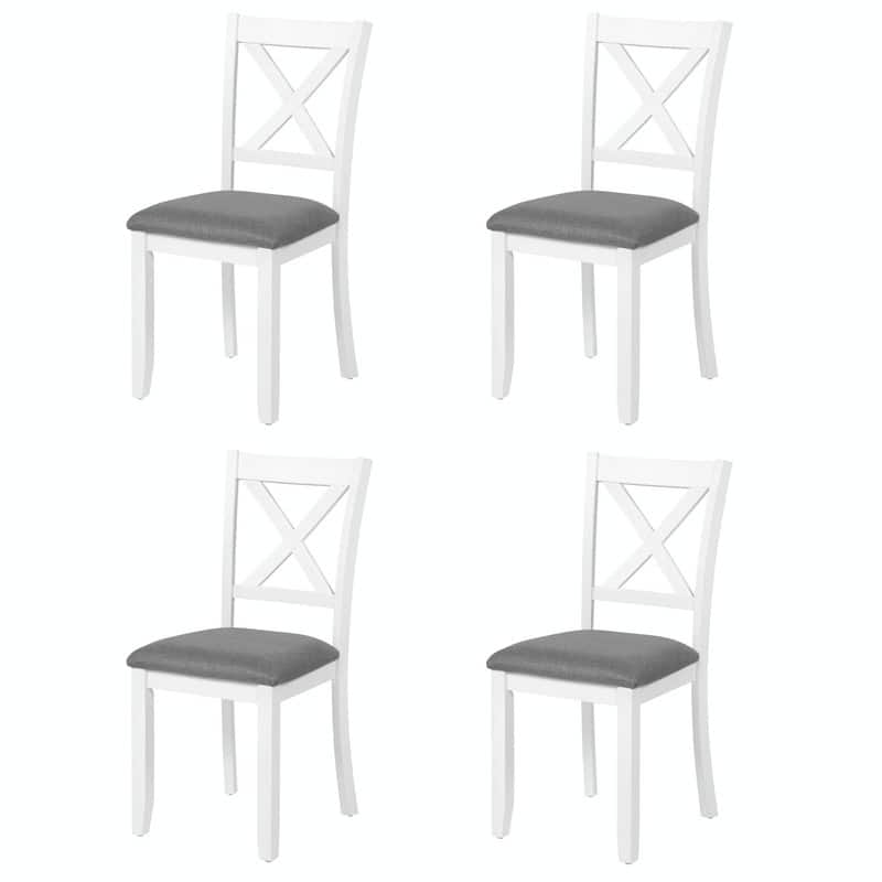 Wooden Dining Chairs Set of 4, Upholstered Kitchen & Dining Room Side Chairs with Padded Seat for Living Room