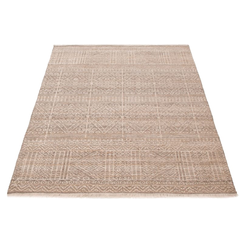 ECARPETGALLERY Hand-knotted Tangier Taupe Wool Rug - 5'3 x 7'10
