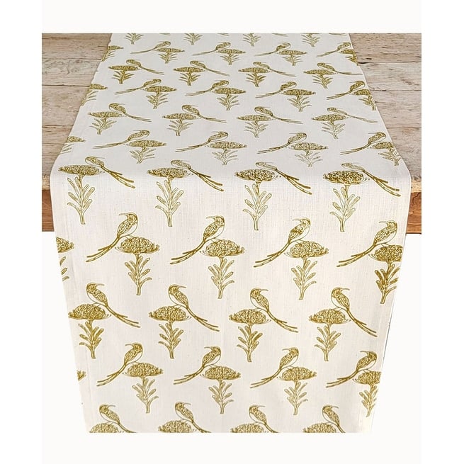 French Home Sugarbird Table Runner - Chartreuse