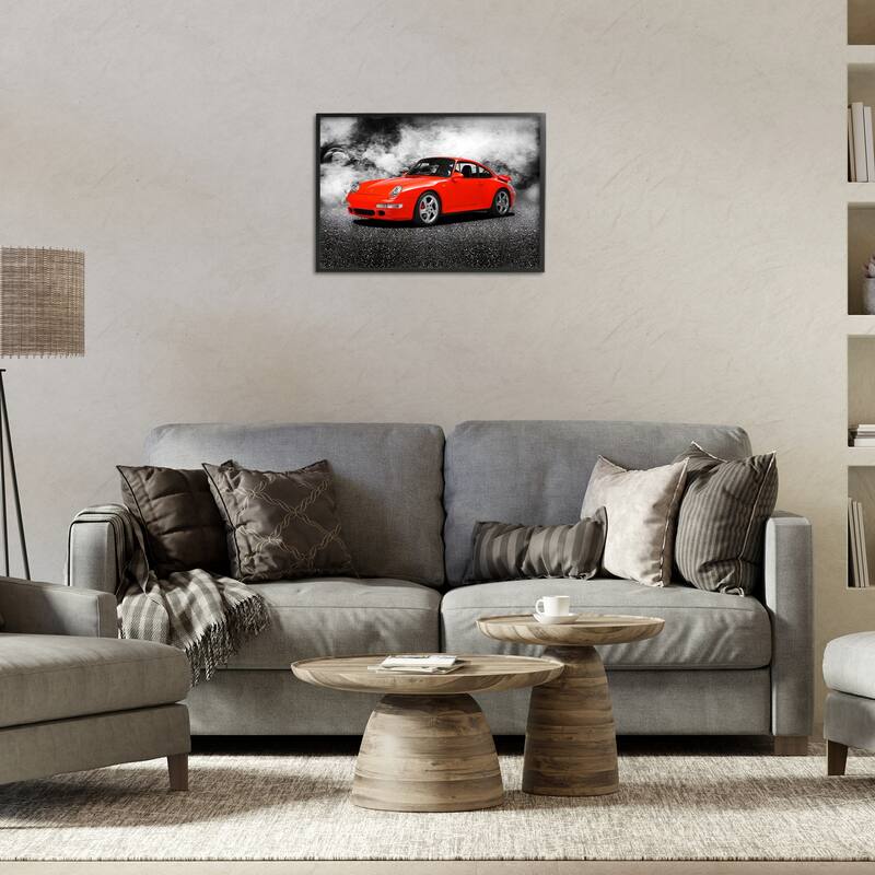 Stupell Bold Red Sports Car Framed Giclee Art Design By Mark Rogan