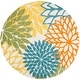 preview thumbnail 29 of 112, Nourison Aloha Floral Modern, Indoor/Outdoor Area Rug 7'10" x Round - Turquoise/Multicolor