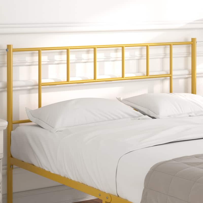 VECELO Victorian Style Metal Platform Bed Frame with Headboard & 12.6" Under Bed Storage-Twin/Full/Queen Size Steel Bed