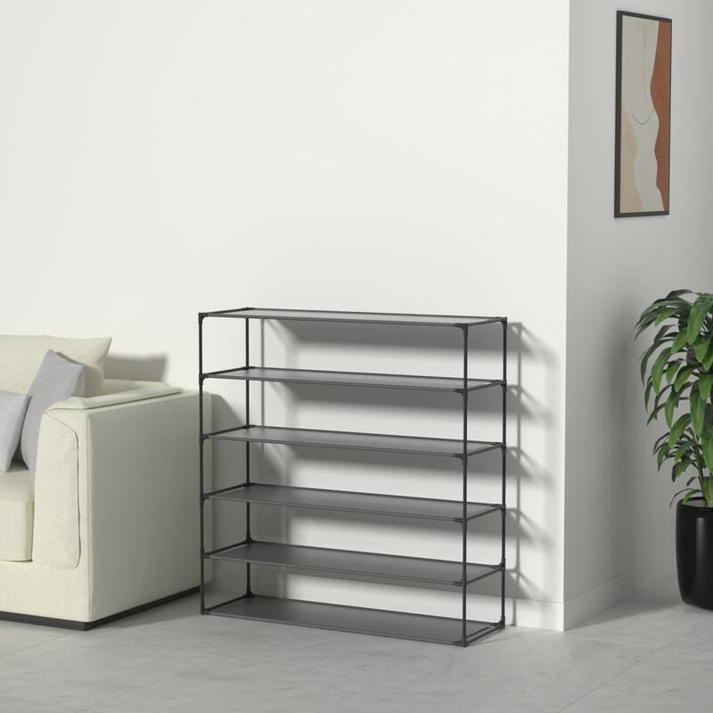 Modern Waterproof Shoe Rack Organizer Tower for Small Spaces Black