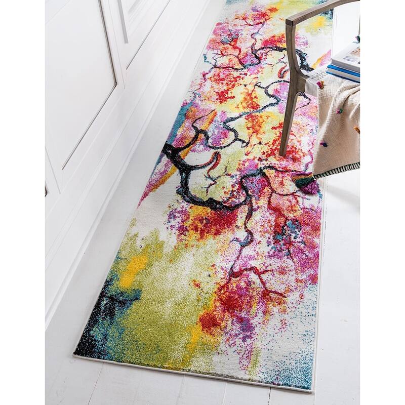 Contemporary Noach Collection Area Rug - 2'7"x10' - Ivory