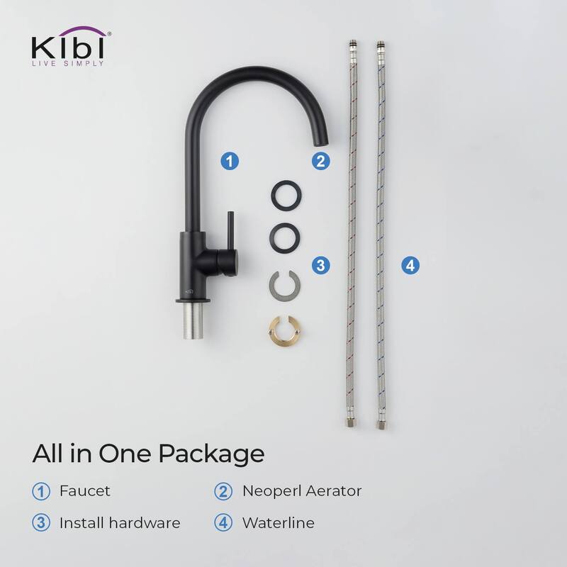 Lead Free Solid Brass High Arc Single Level Bar Prep Kitchen Faucet with Single Handle