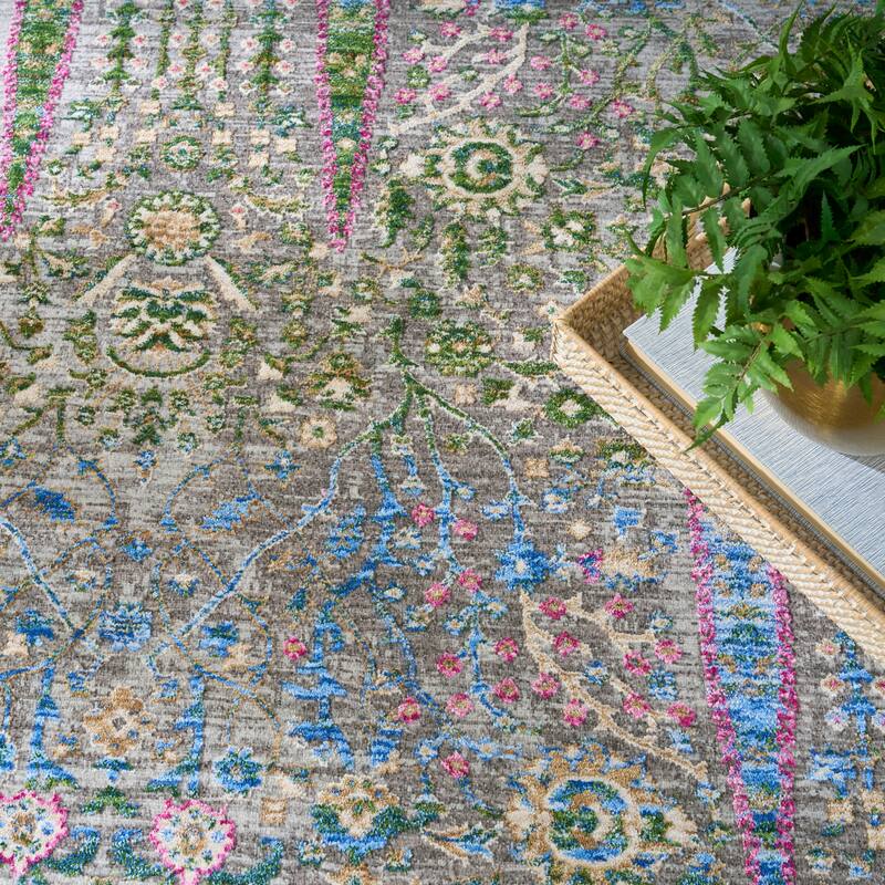 Nourison Quaint Harmony Indoor only Blue Floral Area Rug