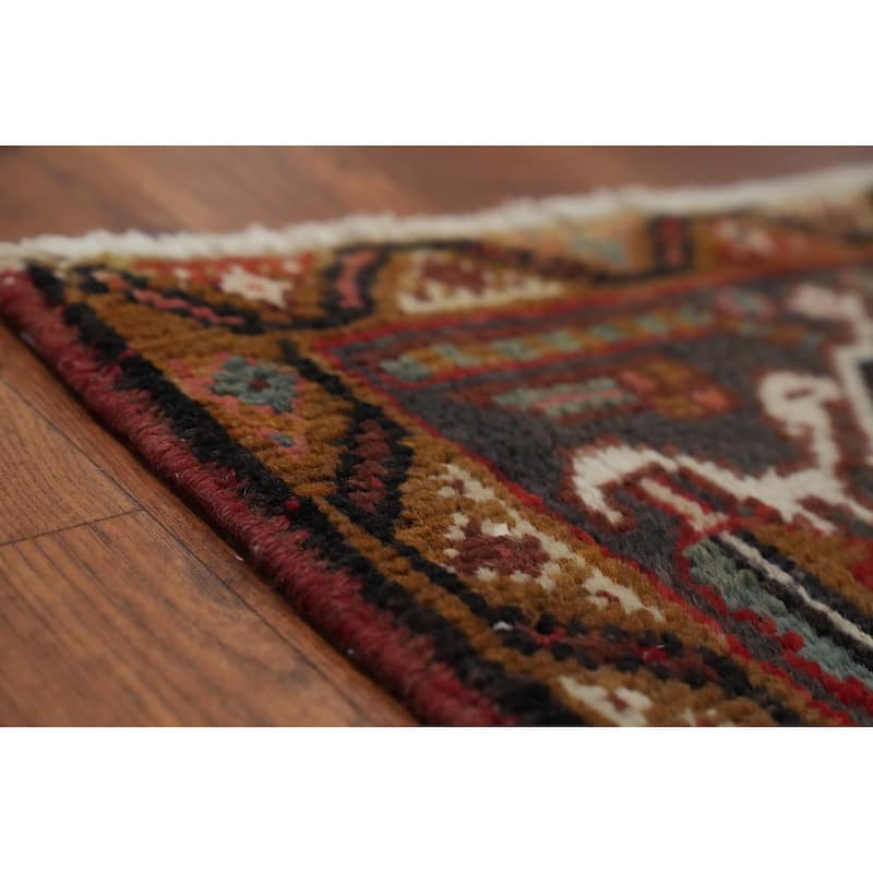 Hand Knotted Oriental 100% Wool Carpet Traditional Medallion Oranges & Rust Heriz Area Rug - 8' 3'' X 4' 7''