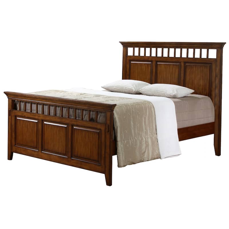 Island Interiors Bed - Distressed Brown Wood Bedroom Furniture