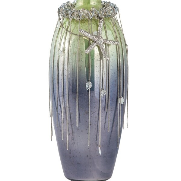 Sterling Vase Corfu 16" Glass Vase In Pampas Green