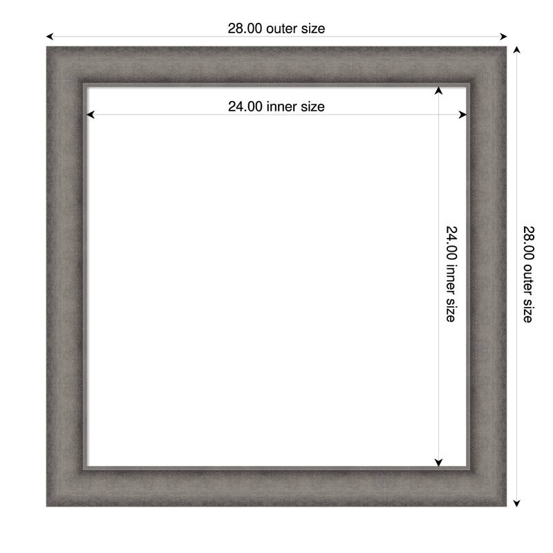 Amanti Art Burnished Concrete Framed Dry Erase Magnetic Board - 28 x 28 in