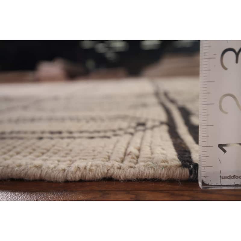 All-Over Geometric Moroccan Modern Area Rug Hand-Knotted Wool Carpet - 8'0"x 10'5"