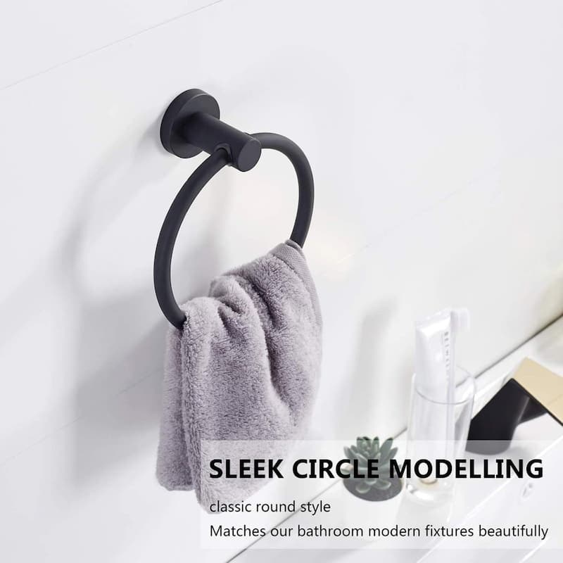 304 stainless steel towel ring wall mounted bathroom towel rack round towel rack