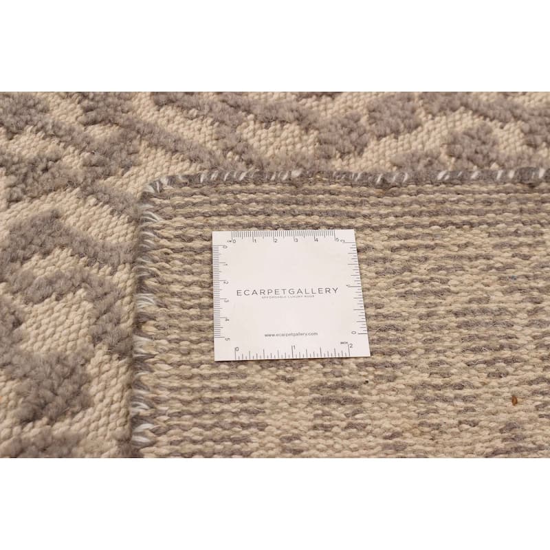ECARPETGALLERY Hand-knotted Tangier Taupe Wool Rug - 7'9 x 9'7