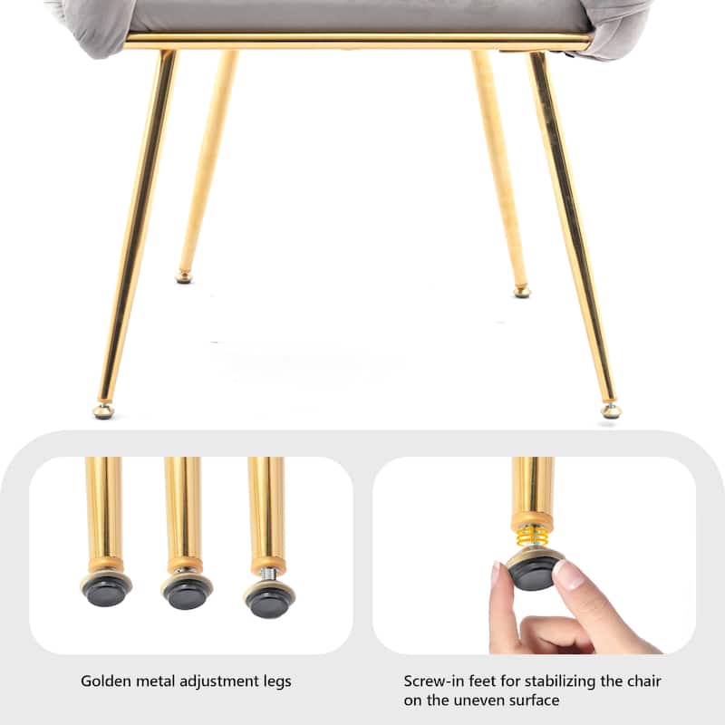 Modern Velvet Dining Chair with Metal Legs
