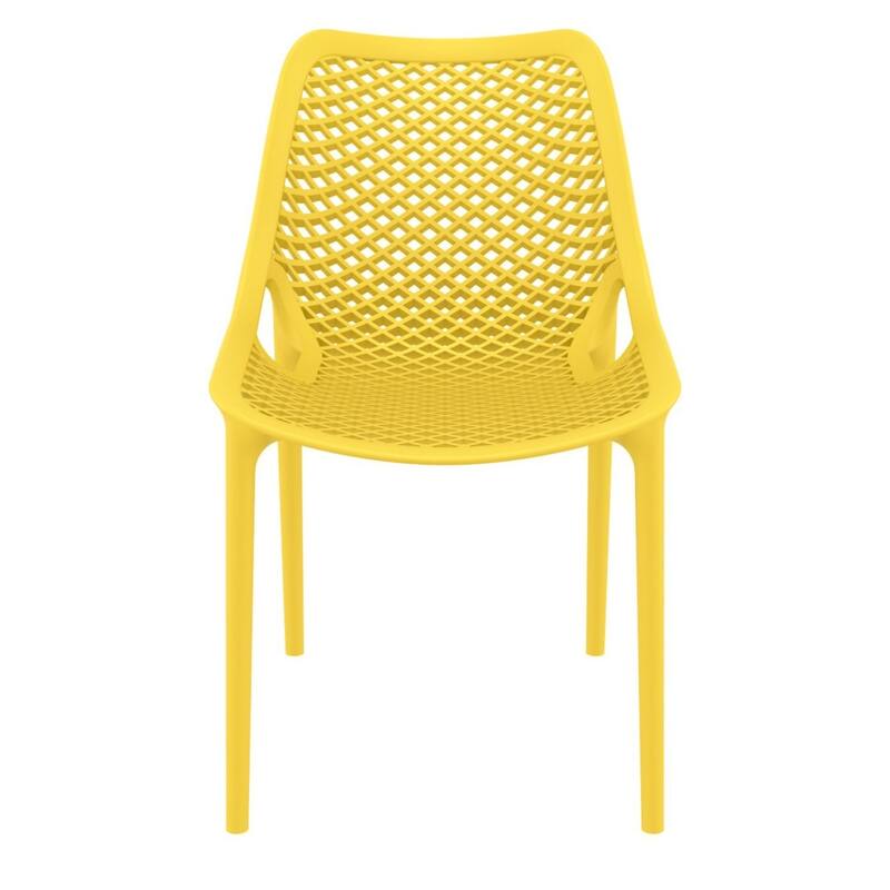 32.25" Yellow Stackable Outdoor Patio Dining Chair