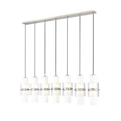 Cayden 7 Light Linear Chandelier in Brushed Nickel - Brushed Nickel