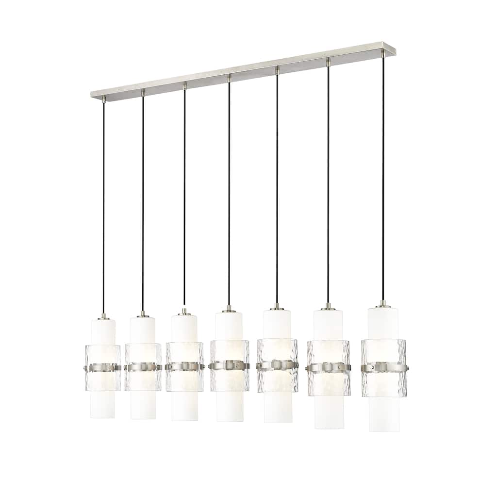 Cayden 7 Light Linear Chandelier in Brushed Nickel - Brushed Nickel