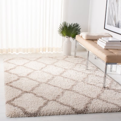 SAFAVIEH Hudson Shag Belandina 2-inch Thick Rug - Ivory/Beige - 8' x 10'