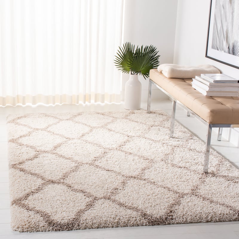SAFAVIEH Hudson Shag Denese 2-inch Thick Rug - 8' x 10' - Ivory/Beige