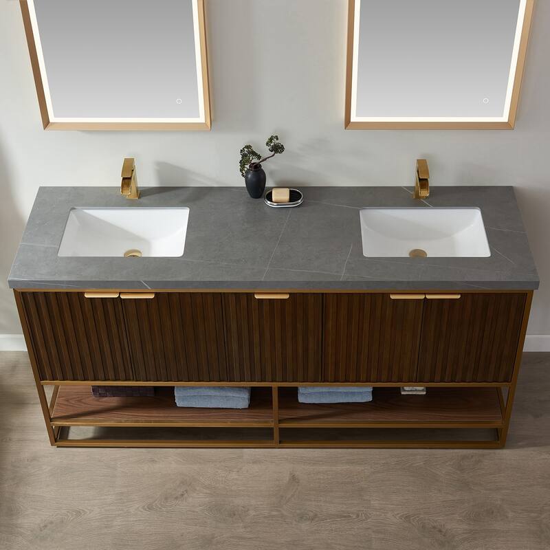 Miseno MV737072 Donostia 72" Free Standing Double Basin Vanity Set
