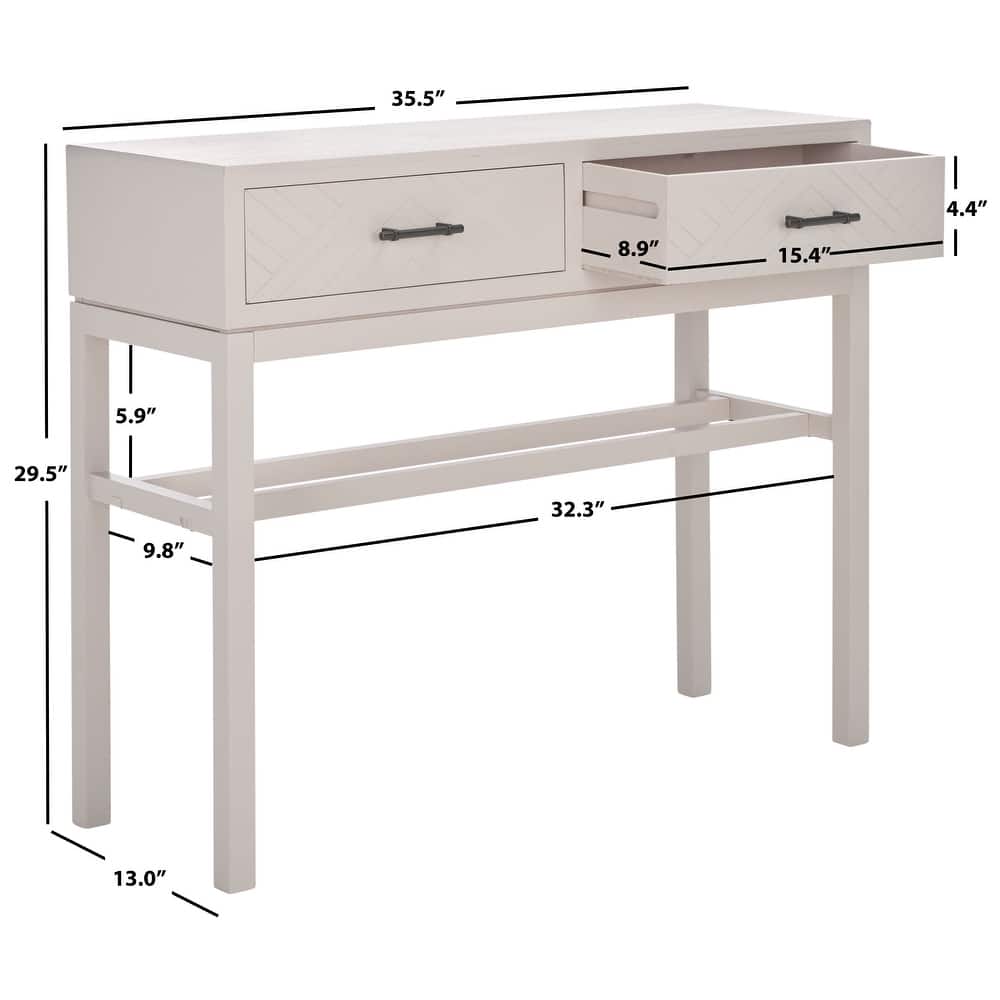 SAFAVIEH Lorraine 2-Drawer Console - 35.5" W x 13" L x 29.5" H - 36Wx13Dx30H