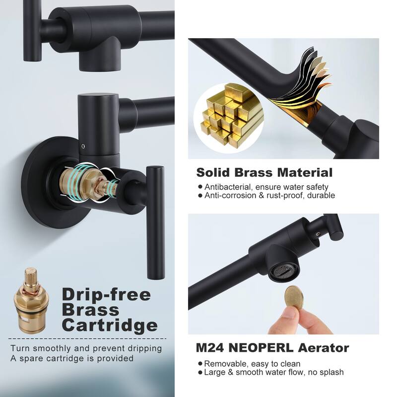 WOWOW Folding Wall Mount Faucets Stretchable