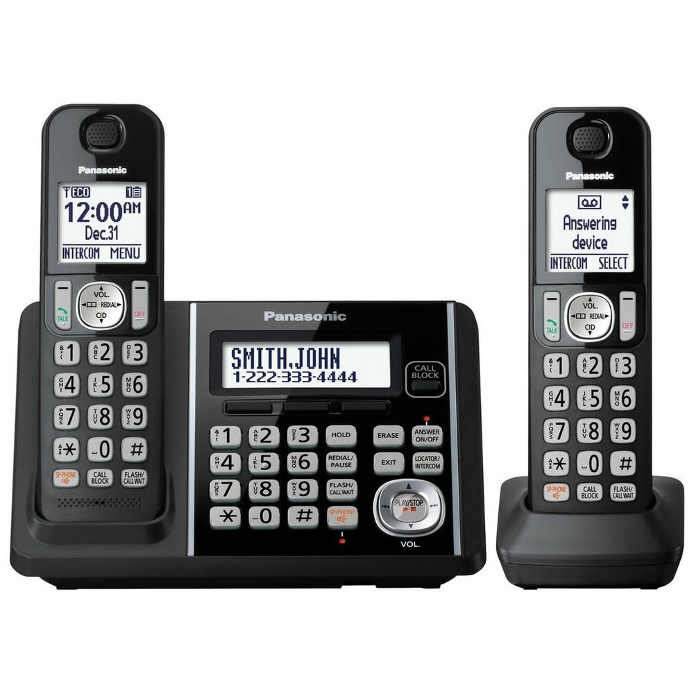 Panasonic Kx Tg3752b Cordless Phone With Handset Answering Machine 2 Handsets Panasonic Kx Tg3752b Cordless Phone With Handset Answering Machine 2 Handsets