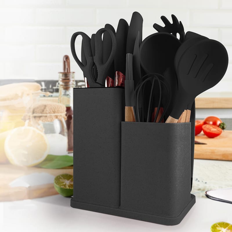 19-piece Non-stick Silicone Assorted Kitchen Utensil Set - Black