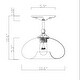 preview thumbnail 3 of 8, Amin Matte Satin Nickel 1-Light Metal & Glass Bowl Shade Semi-Flush Mount