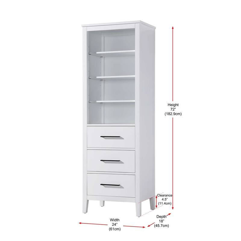 Laura 16-28 Inch Open Shelving Bath Storage Cabinet
