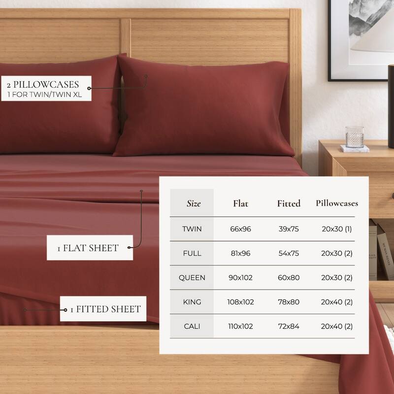 Linery & Co. Turkish Cotton Double-Brushed Solid Color Flannel Bed Sheet Set