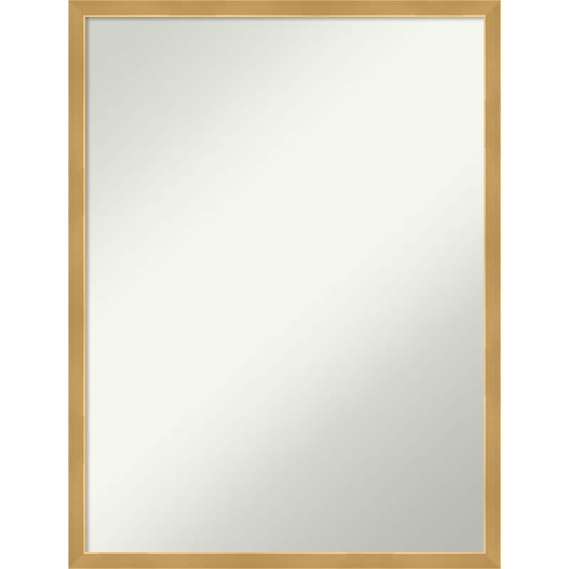 Non-Beveled Wood Bathroom Wall Mirror - Svelte Polished Gold Frame