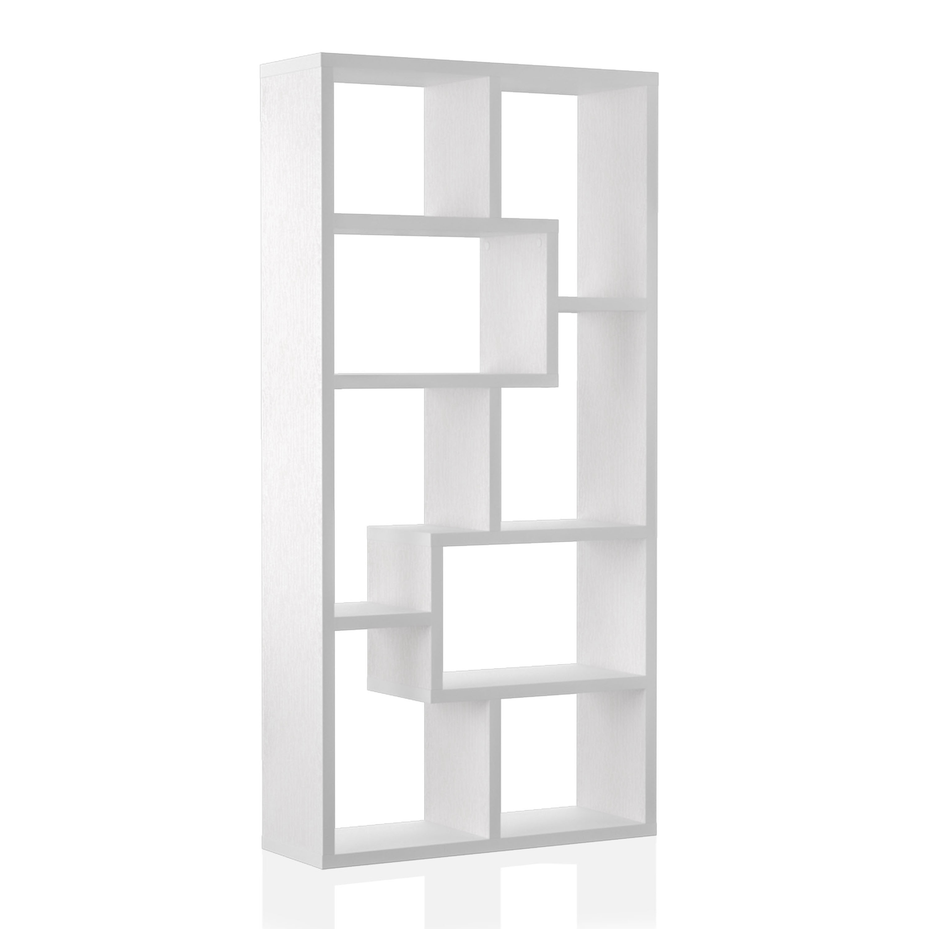 Geometric Contemporary 8-Shelf Display Bookcase by Furniture of America