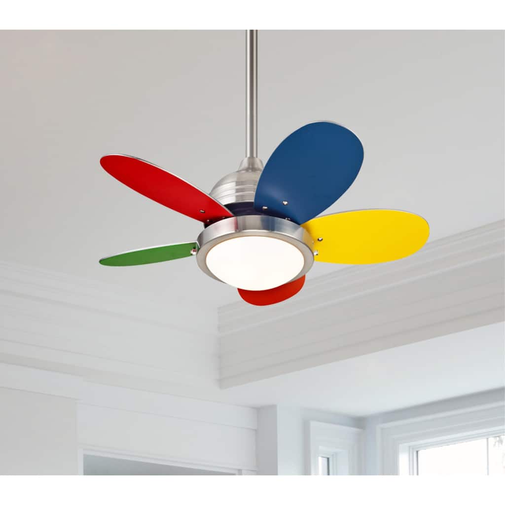 Westinghouse Lighting Roundabout 30-Inch 5-Blade Indoor Ceiling Fan with Dimmable LED Light and Opal Frosted Glass
