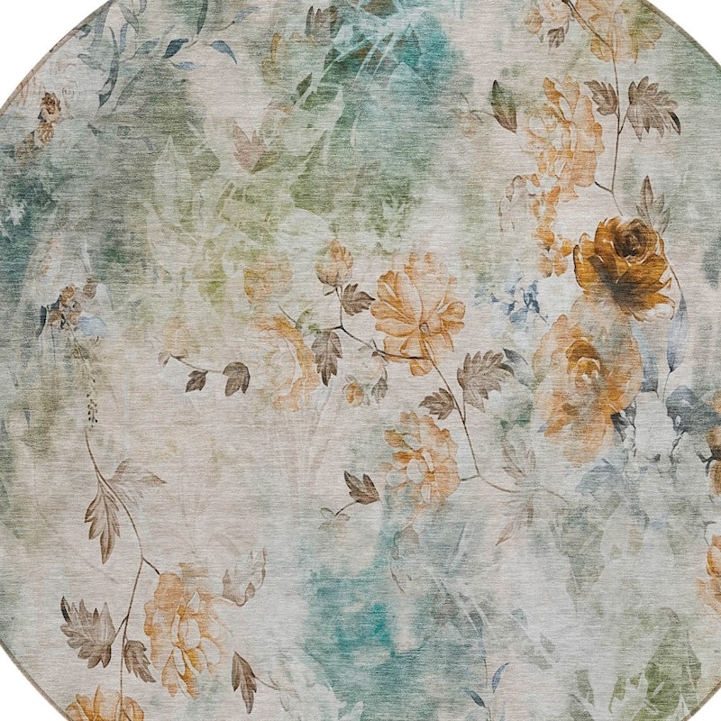 HomeRoots Floral Transitional Rectangle Outdoor Rug