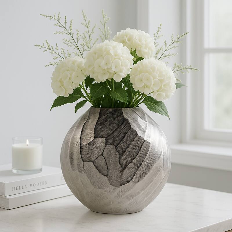 Modern Round Metal Table Vase - Flower Vase