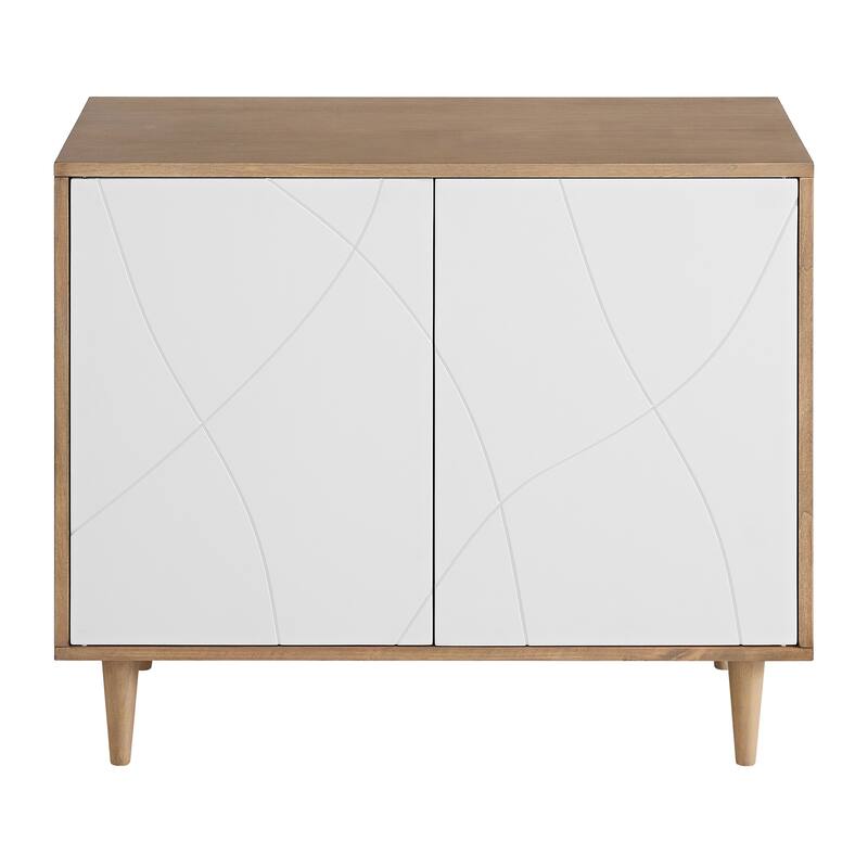 Trentini Natural and White Modern 2-Door Accent Chest
